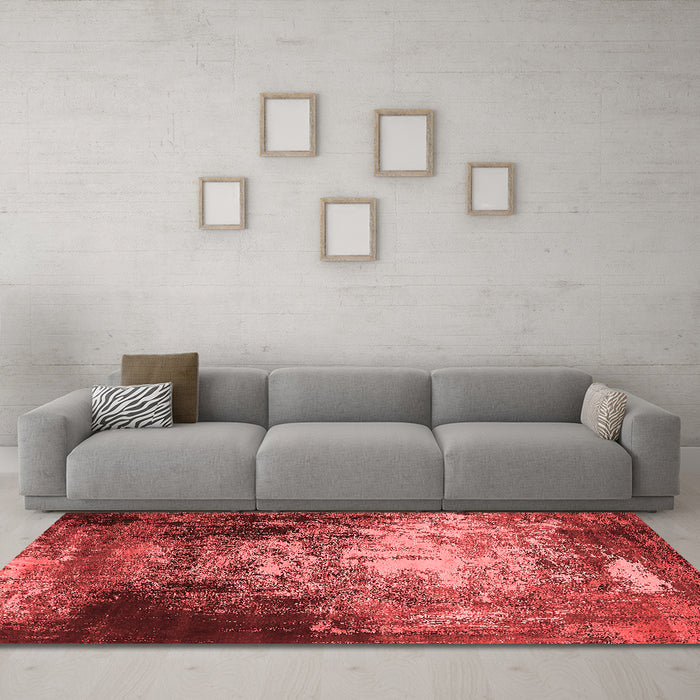 Industrial Red Washable Rugs