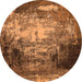 Round Oriental Orange Industrial Rug, urb2784org