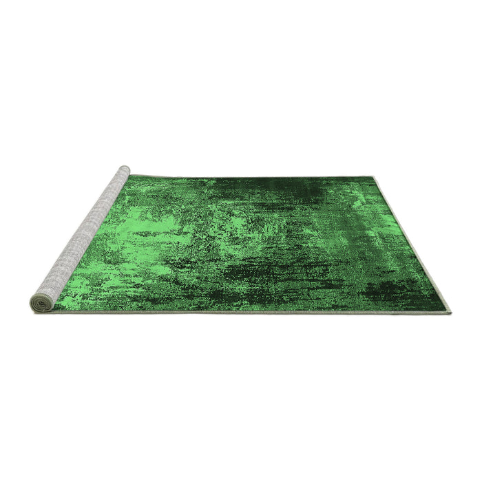 Sideview of Machine Washable Oriental Emerald Green Industrial Area Rugs, wshurb2784emgrn