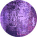 Round Oriental Purple Industrial Rug, urb2784pur