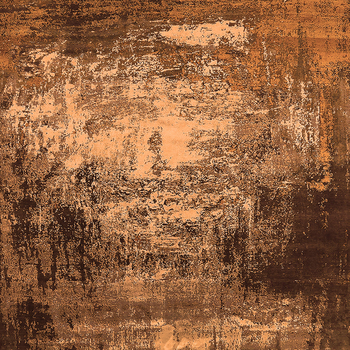 Square Oriental Orange Industrial Rug, urb2784org