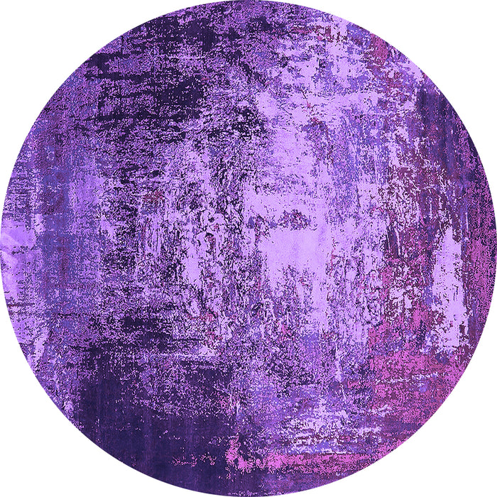 Round Machine Washable Oriental Purple Industrial Area Rugs, wshurb2784pur