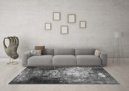 Machine Washable Oriental Gray Industrial Rug in a Living Room,, wshurb2784gry