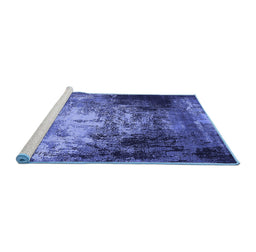 Sideview of Machine Washable Oriental Blue Industrial Rug, wshurb2784blu