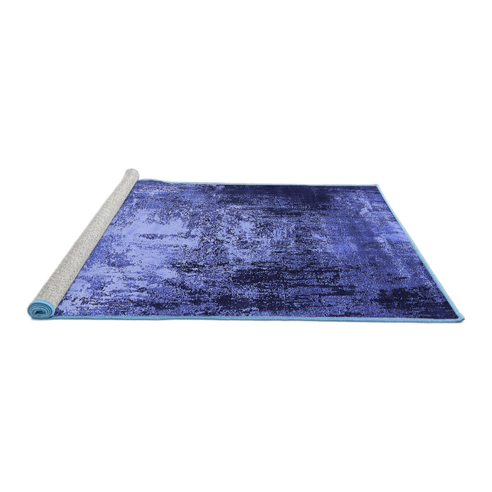 Sideview of Machine Washable Oriental Blue Industrial Rug, wshurb2784blu