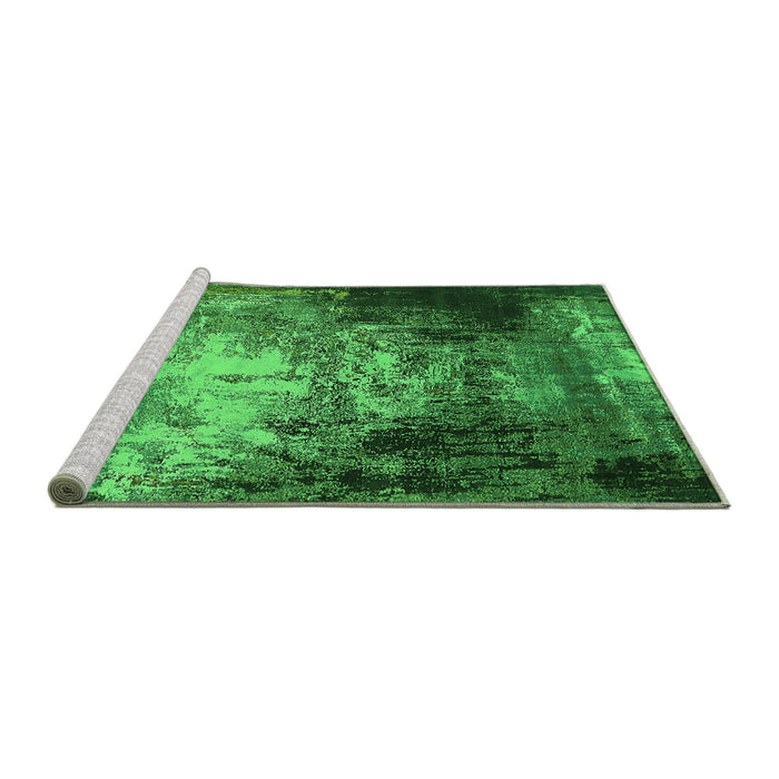 Sideview of Machine Washable Oriental Green Industrial Area Rugs, wshurb2784grn