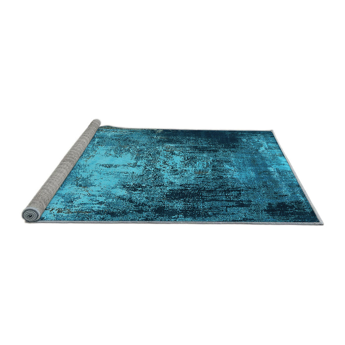 Sideview of Machine Washable Oriental Light Blue Industrial Rug, wshurb2784lblu