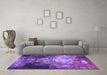 Machine Washable Oriental Purple Industrial Area Rugs in a Living Room, wshurb2784pur