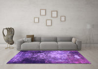 Machine Washable Oriental Purple Industrial Rug, wshurb2784pur