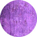 Round Oriental Purple Industrial Rug, urb2785pur