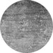 Round Oriental Gray Industrial Rug, urb2785gry