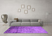 Machine Washable Oriental Purple Industrial Area Rugs in a Living Room, wshurb2785pur