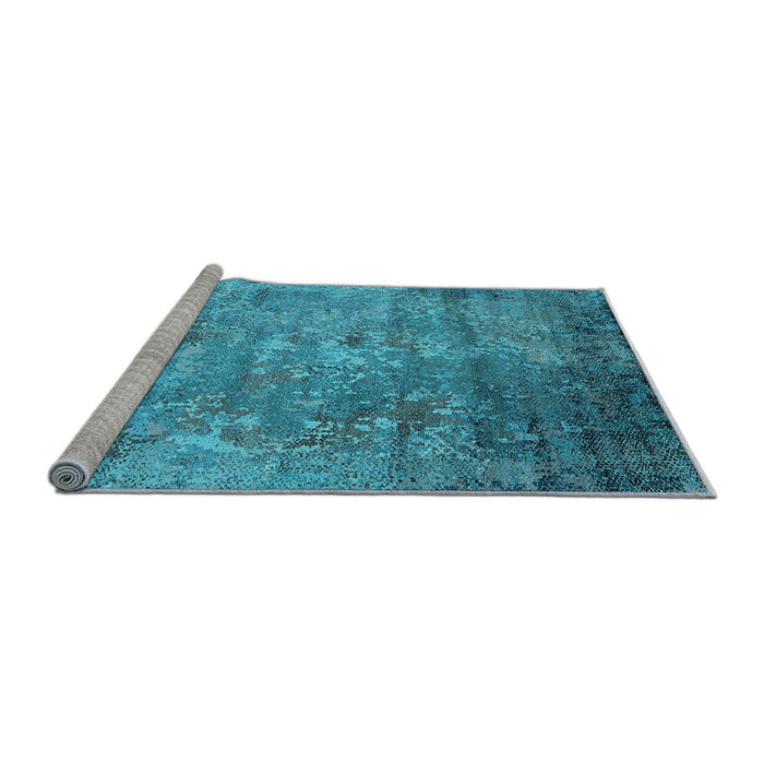 Sideview of Machine Washable Oriental Light Blue Industrial Rug, wshurb2785lblu