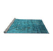 Sideview of Machine Washable Oriental Light Blue Industrial Rug, wshurb2785lblu