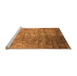 Sideview of Machine Washable Oriental Orange Industrial Area Rugs, wshurb2785org