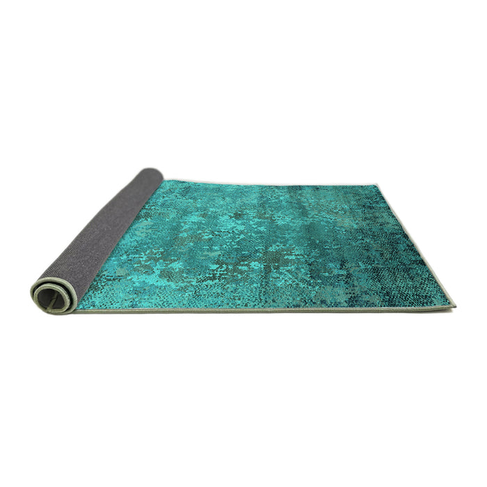 Sideview of Oriental Turquoise Industrial Rug, urb2785turq