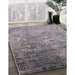 Mid-Century Modern Dark Gray Oriental Rug in Family Room, urb2785