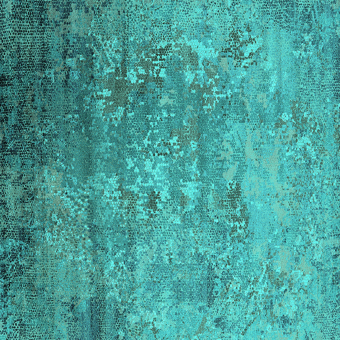 Square Oriental Turquoise Industrial Rug, urb2785turq