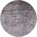 Round Mid-Century Modern Dark Gray Oriental Rug, urb2785