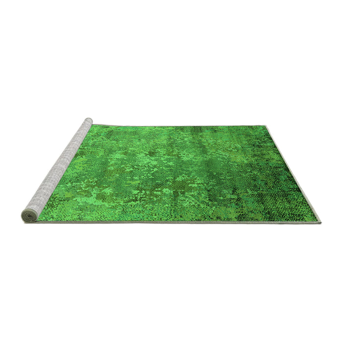 Sideview of Machine Washable Oriental Green Industrial Area Rugs, wshurb2785grn