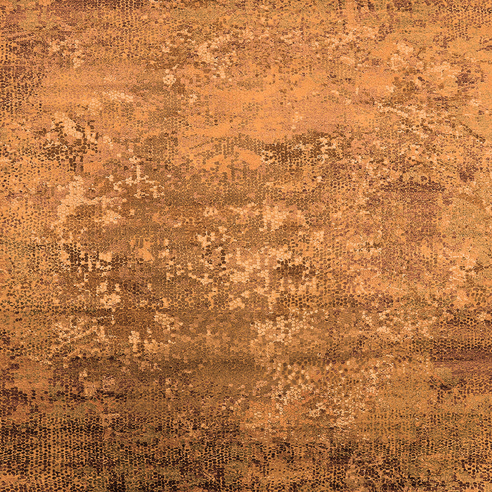 Square Machine Washable Oriental Orange Industrial Area Rugs, wshurb2785org