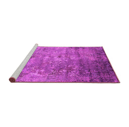 Sideview of Machine Washable Oriental Pink Industrial Rug, wshurb2785pnk