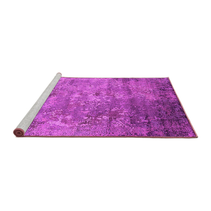 Sideview of Machine Washable Oriental Pink Industrial Rug, wshurb2785pnk