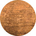 Round Oriental Orange Industrial Rug, urb2785org