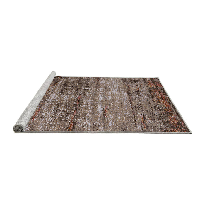 Sideview of Machine Washable Industrial Modern Sepia Brown Rug, wshurb2786