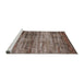 Sideview of Machine Washable Industrial Modern Sepia Brown Rug, wshurb2786