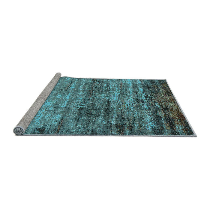 Sideview of Machine Washable Oriental Light Blue Industrial Rug, wshurb2786lblu