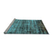 Sideview of Machine Washable Oriental Light Blue Industrial Rug, wshurb2786lblu