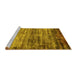 Sideview of Machine Washable Oriental Yellow Industrial Rug, wshurb2786yw