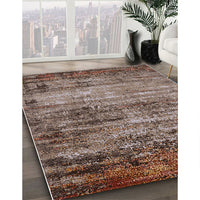 Mid-Century Modern Reddish Brown Oriental Rug, urb2786