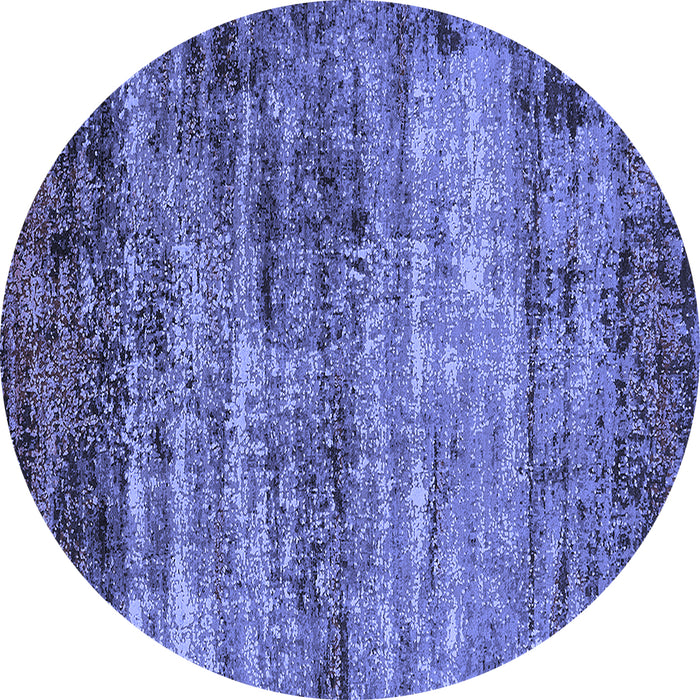 Round Oriental Blue Industrial Rug, urb2786blu