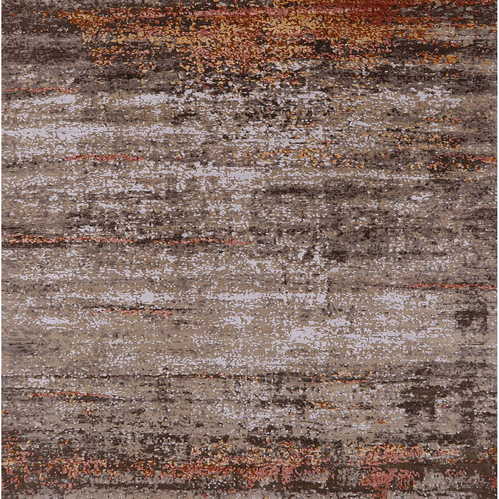 Square Machine Washable Industrial Modern Sepia Brown Rug, wshurb2786