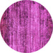 Round Oriental Pink Industrial Rug, urb2786pnk