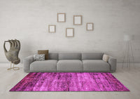 Machine Washable Oriental Pink Industrial Rug, wshurb2786pnk