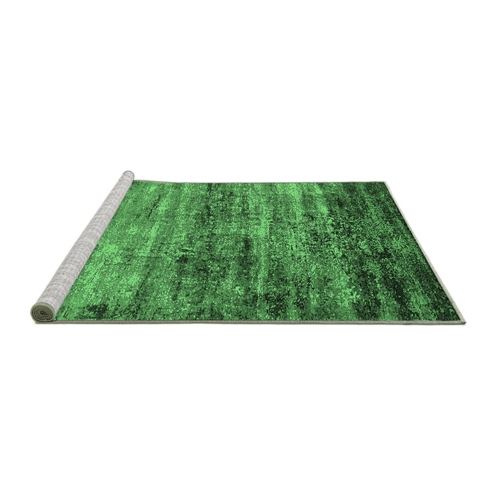 Sideview of Machine Washable Oriental Emerald Green Industrial Area Rugs, wshurb2786emgrn