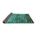 Sideview of Oriental Turquoise Industrial Rug, urb2786turq