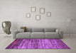 Machine Washable Oriental Purple Industrial Area Rugs in a Living Room, wshurb2786pur