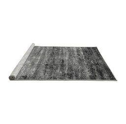 Sideview of Machine Washable Oriental Gray Industrial Rug, wshurb2786gry