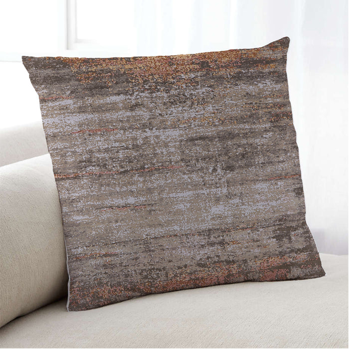 Lifestyle Image of Mid-Century Modern Urban Square Sepia Brown Throw Pillow, 18 inch by 18 inch, pwurb2786