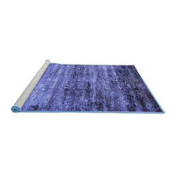 Sideview of Machine Washable Oriental Blue Industrial Rug, wshurb2786blu