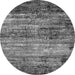 Round Oriental Gray Industrial Rug, urb2786gry