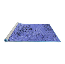 Sideview of Machine Washable Oriental Blue Industrial Rug, wshurb2787blu