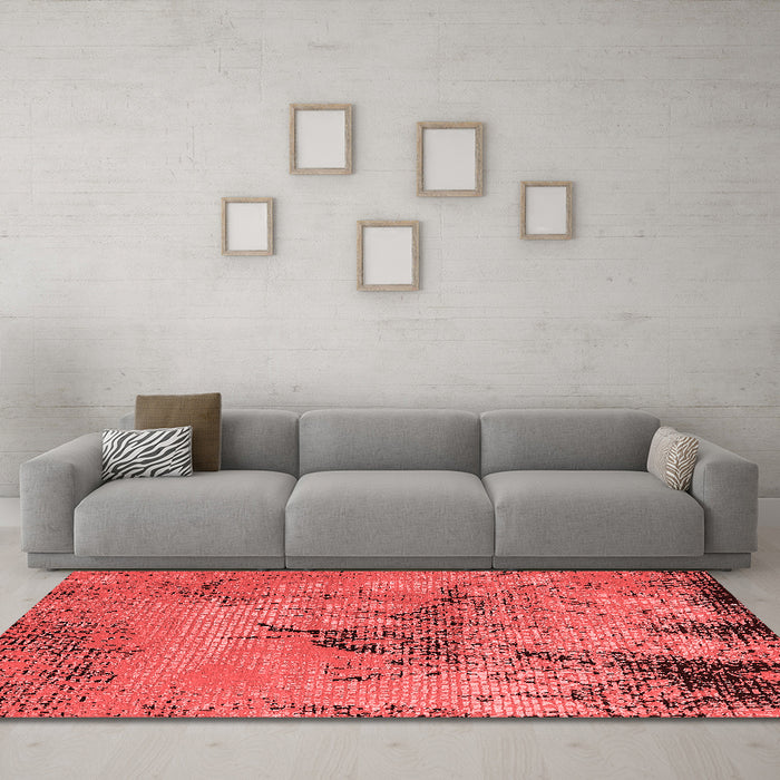 Industrial Red Washable Rugs