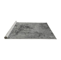 Sideview of Machine Washable Oriental Gray Industrial Rug, wshurb2787gry