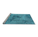 Sideview of Machine Washable Oriental Light Blue Industrial Rug, wshurb2787lblu