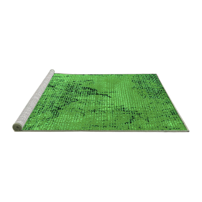 Sideview of Machine Washable Oriental Green Industrial Area Rugs, wshurb2787grn